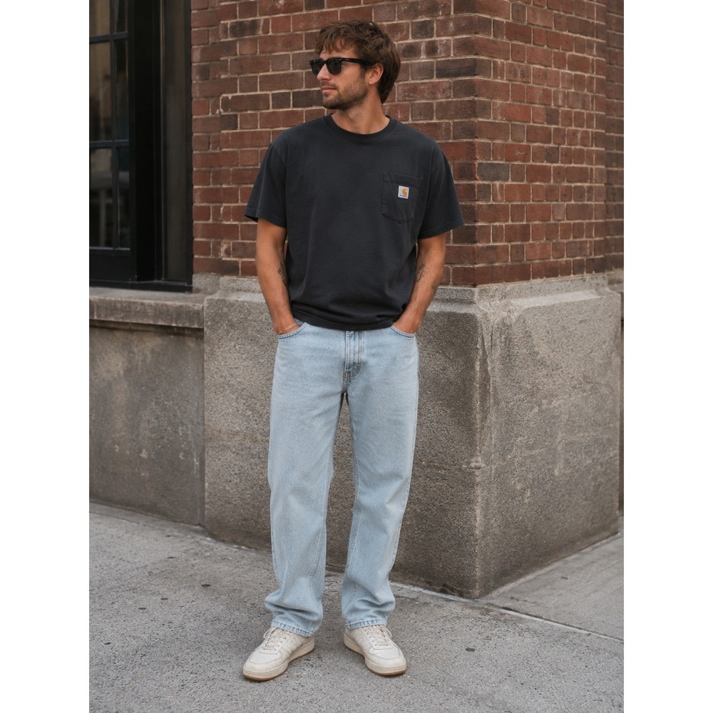 Bugle‎ Boy Jeans Mens 33x30 Light Wash Denim Straight Leg Vintage 90s Style Blue